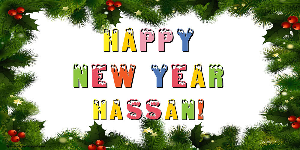 Greetings Cards for New Year - Happy New Year Hassan!