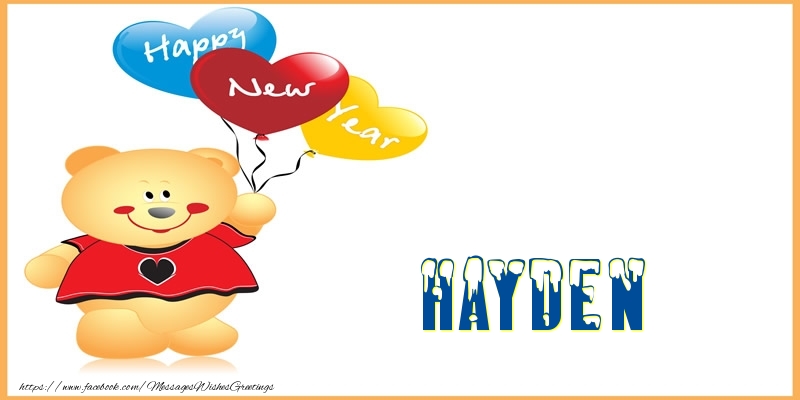 Greetings Cards for New Year - Happy New Year Hayden!