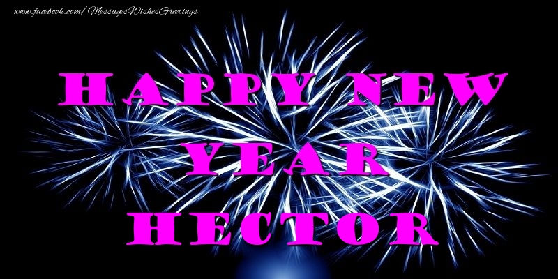 Greetings Cards for New Year - Fireworks | Happy New Year Hector