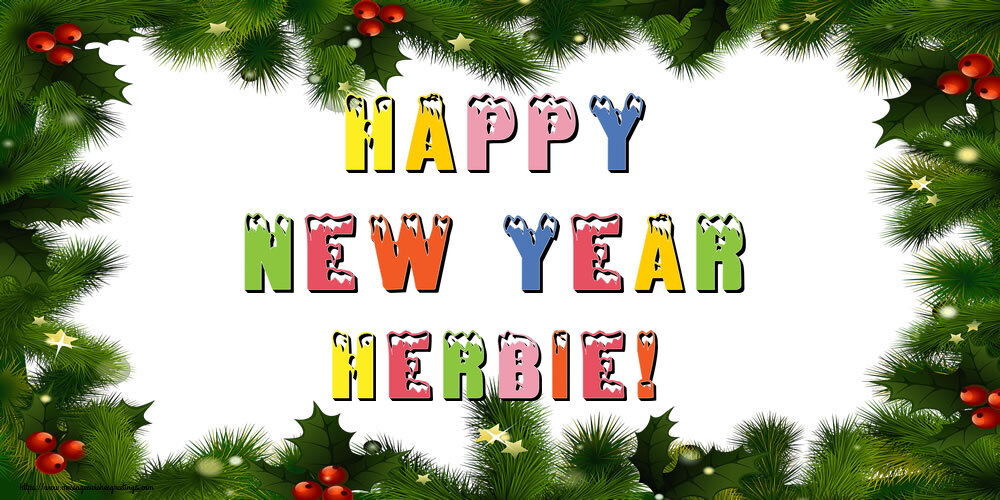Greetings Cards for New Year - Happy New Year Herbie!
