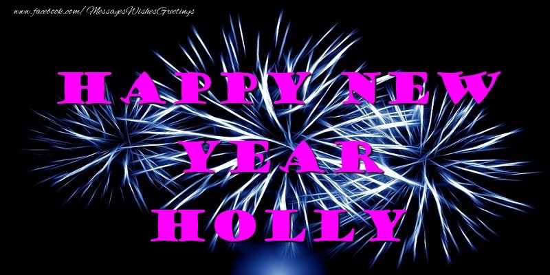 Greetings Cards for New Year - Fireworks | Happy New Year Holly