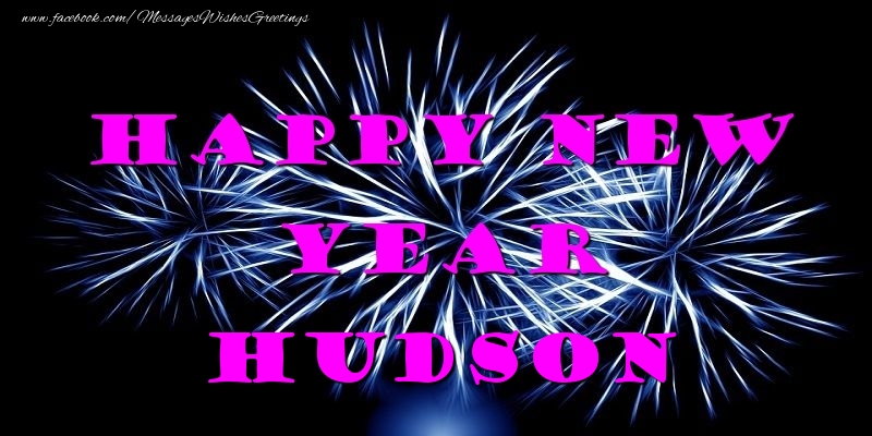 Greetings Cards for New Year - Happy New Year Hudson