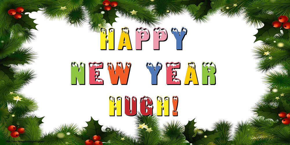 Greetings Cards for New Year - Christmas Decoration | Happy New Year Hugh!