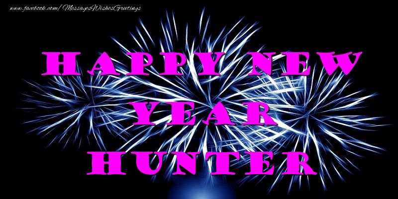 Greetings Cards for New Year - Happy New Year Hunter