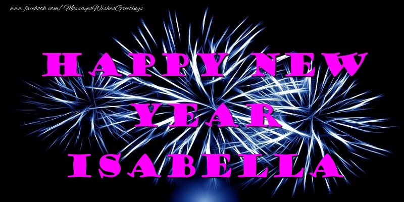  Greetings Cards for New Year - Fireworks | Happy New Year Isabella
