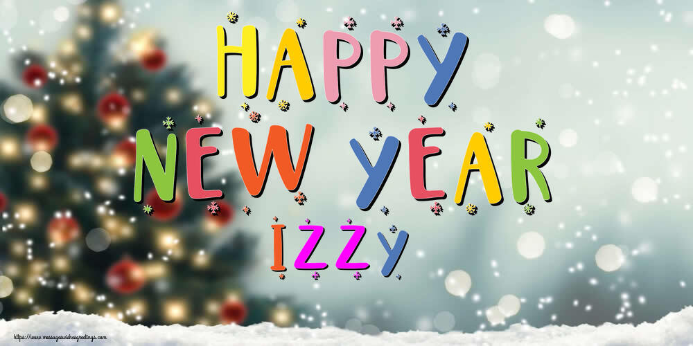 Greetings Cards for New Year - Christmas Tree | Happy New Year Izzy!