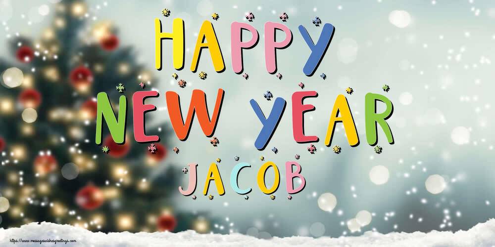 Greetings Cards for New Year - Christmas Tree | Happy New Year Jacob!