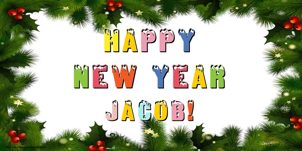 Greetings Cards for New Year - Christmas Decoration | Happy New Year Jacob!