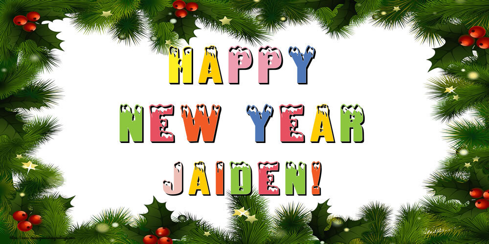 Greetings Cards for New Year - Christmas Decoration | Happy New Year Jaiden!