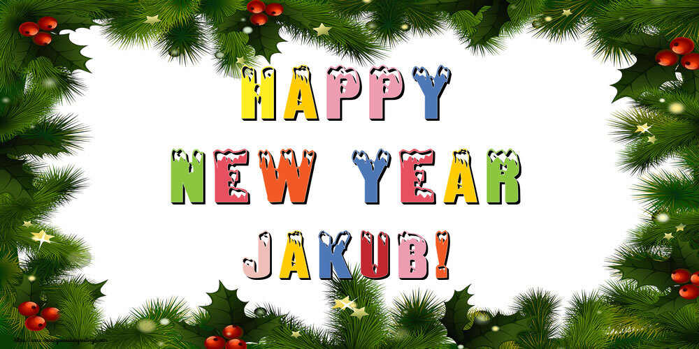 Greetings Cards for New Year - Christmas Decoration | Happy New Year Jakub!