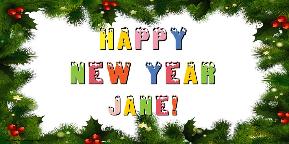 Greetings Cards for New Year - Christmas Decoration | Happy New Year Jane!