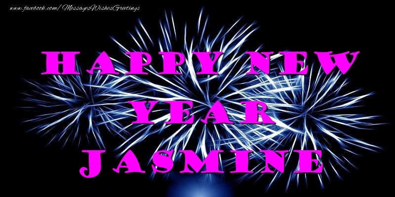 Greetings Cards for New Year - Fireworks | Happy New Year Jasmine