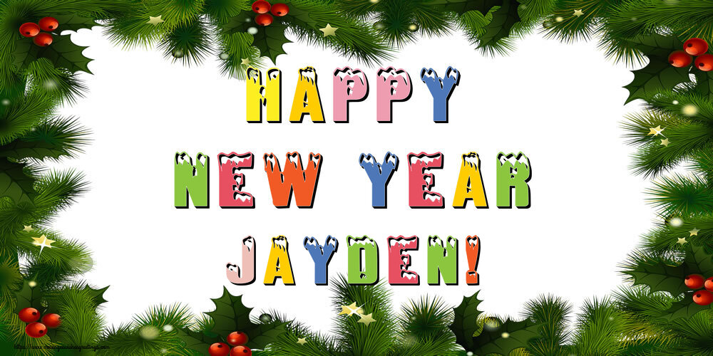 Greetings Cards for New Year - Christmas Decoration | Happy New Year Jayden!