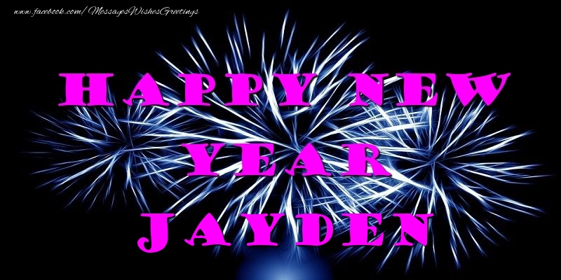 Greetings Cards for New Year - Happy New Year Jayden