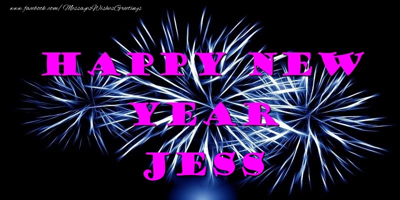 Greetings Cards for New Year - Fireworks | Happy New Year Jess