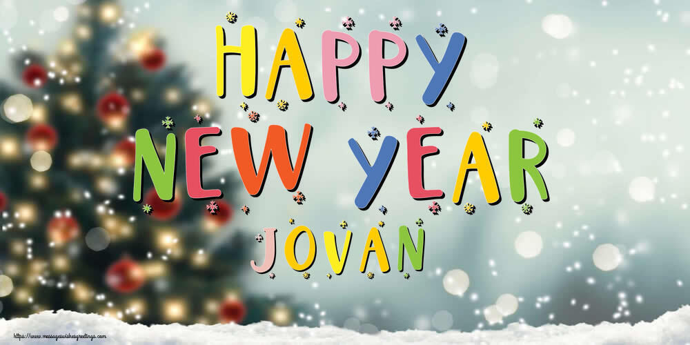Greetings Cards for New Year - Christmas Tree | Happy New Year Jovan!