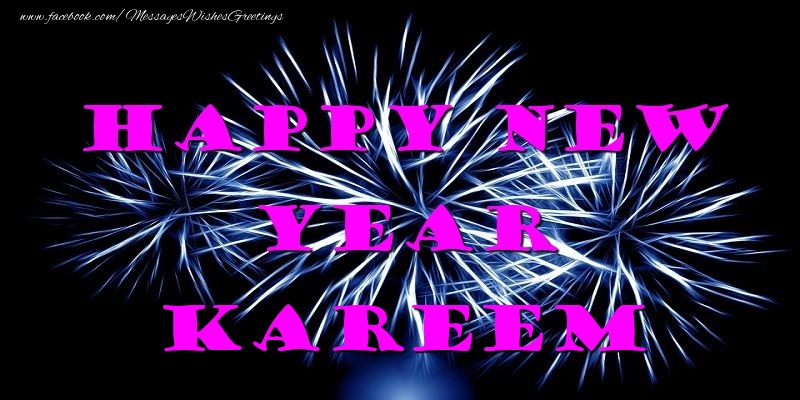 Greetings Cards for New Year - Fireworks | Happy New Year Kareem