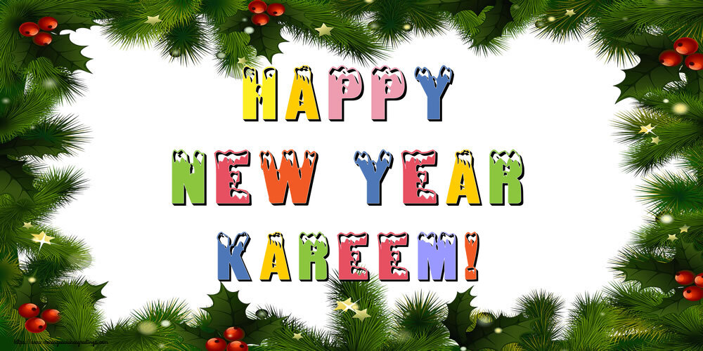 Greetings Cards for New Year - Christmas Decoration | Happy New Year Kareem!