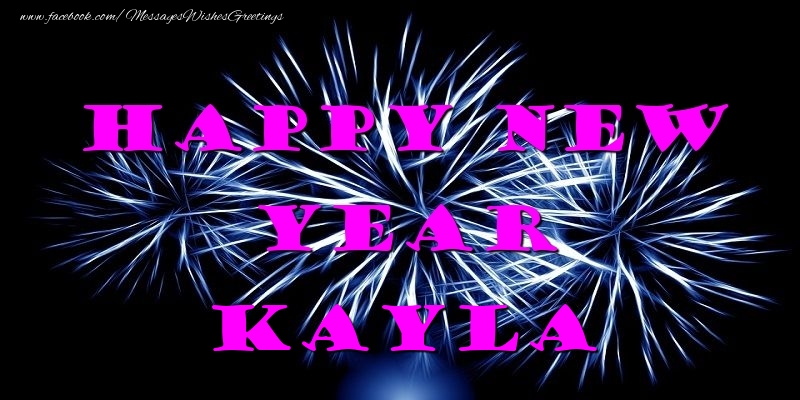 Greetings Cards for New Year - Fireworks | Happy New Year Kayla