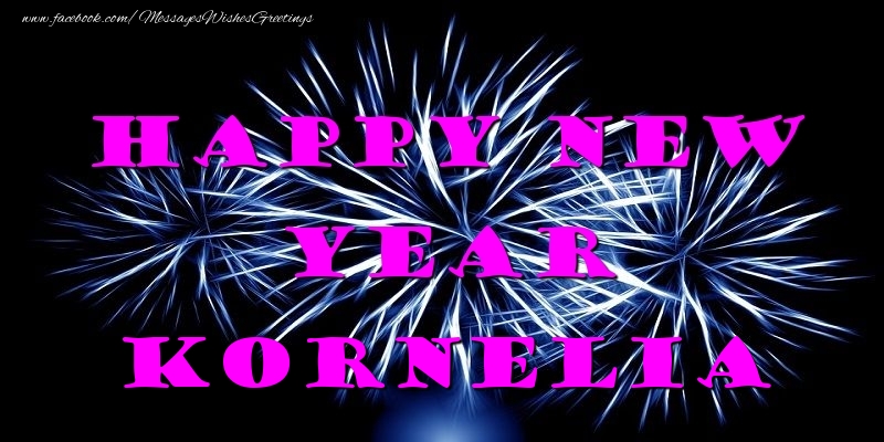Greetings Cards for New Year - Fireworks | Happy New Year Kornelia