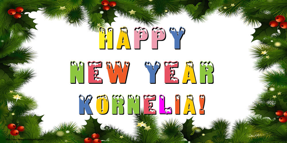Greetings Cards for New Year - Christmas Decoration | Happy New Year Kornelia!