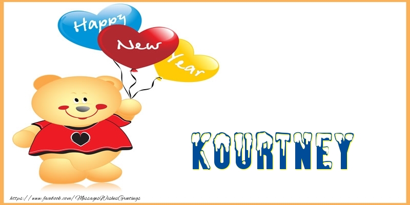 Greetings Cards for New Year - Happy New Year Kourtney!