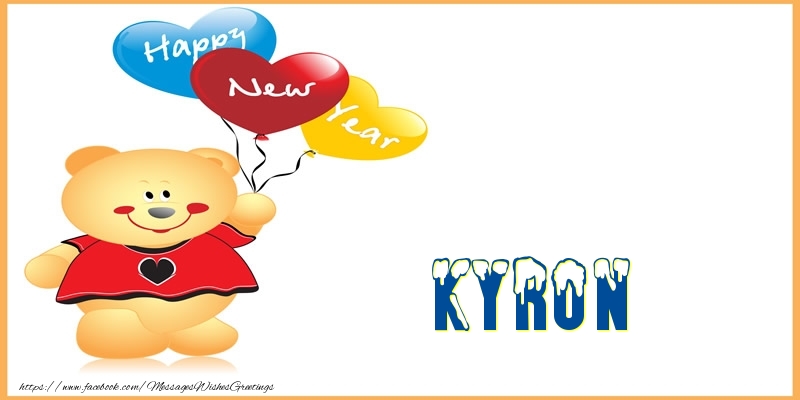 Greetings Cards for New Year - Happy New Year Kyron!