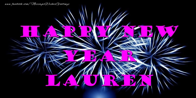 Greetings Cards for New Year - Happy New Year Lauren