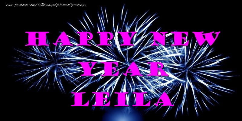 Greetings Cards for New Year - Fireworks | Happy New Year Leila