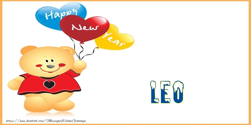 Greetings Cards for New Year - Happy New Year Leo!