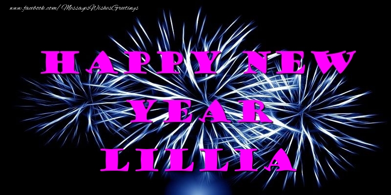 Greetings Cards for New Year - Fireworks | Happy New Year Lillia
