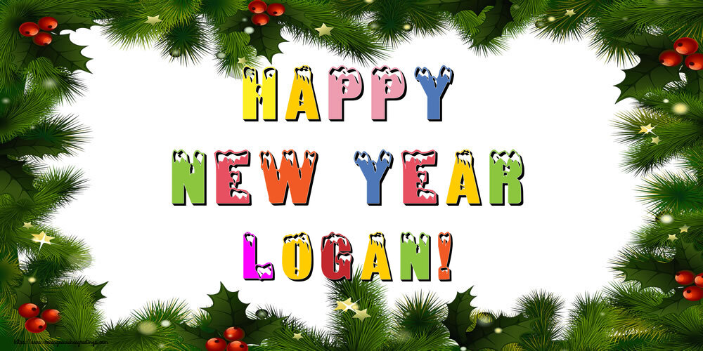 Greetings Cards for New Year - Christmas Decoration | Happy New Year Logan!