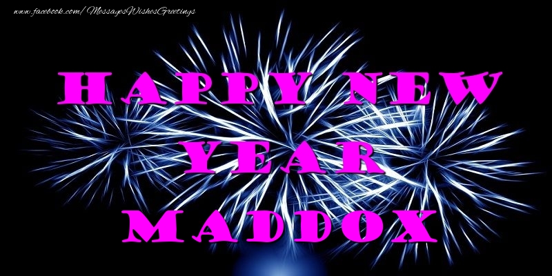 Greetings Cards for New Year - Fireworks | Happy New Year Maddox