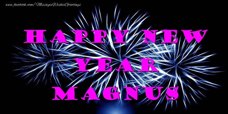 Greetings Cards for New Year - Fireworks | Happy New Year Magnus