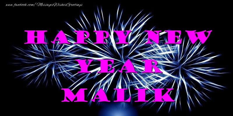 Greetings Cards for New Year - Fireworks | Happy New Year Malik