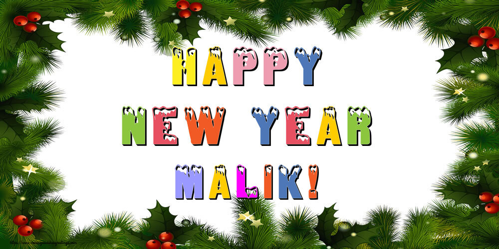 Greetings Cards for New Year - Christmas Decoration | Happy New Year Malik!