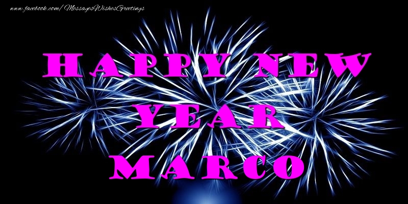 Greetings Cards for New Year - Fireworks | Happy New Year Marco