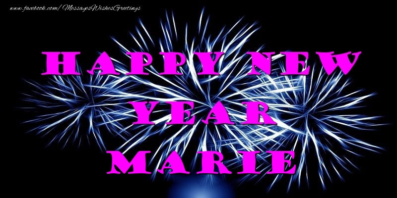 Greetings Cards for New Year - Fireworks | Happy New Year Marie