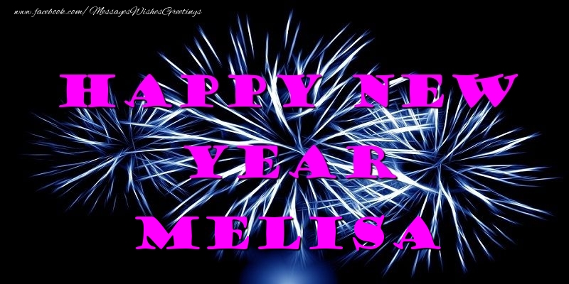 Greetings Cards for New Year - Fireworks | Happy New Year Melisa