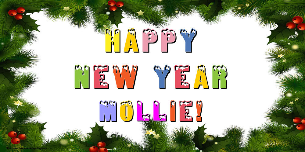 Greetings Cards for New Year - Happy New Year Mollie!
