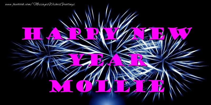 Greetings Cards for New Year - Fireworks | Happy New Year Mollie