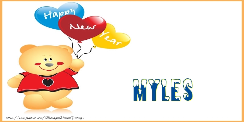Greetings Cards for New Year - Happy New Year Myles!