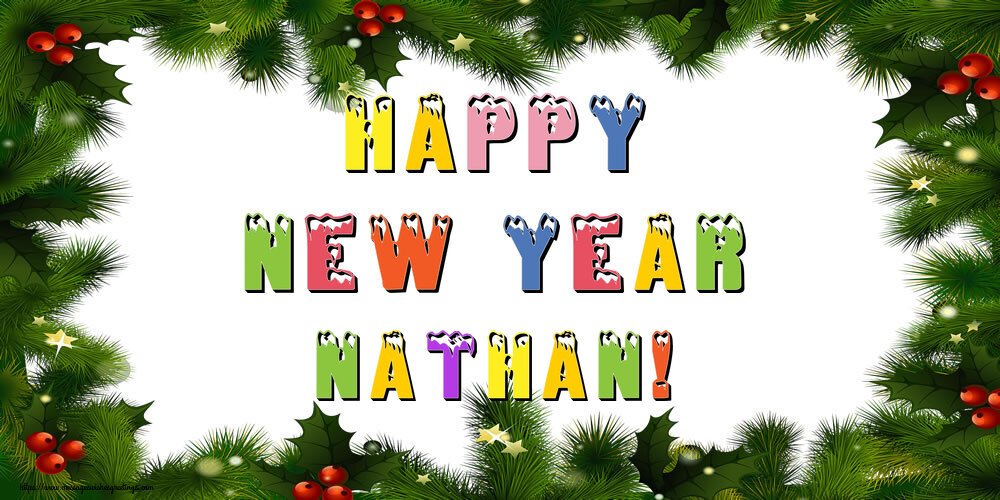 Greetings Cards for New Year - Christmas Decoration | Happy New Year Nathan!