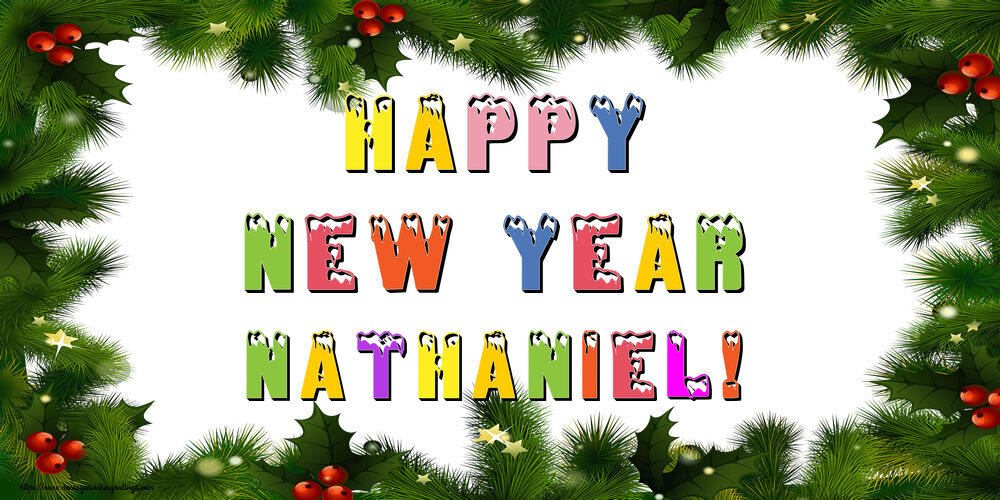 Greetings Cards for New Year - Christmas Decoration | Happy New Year Nathaniel!