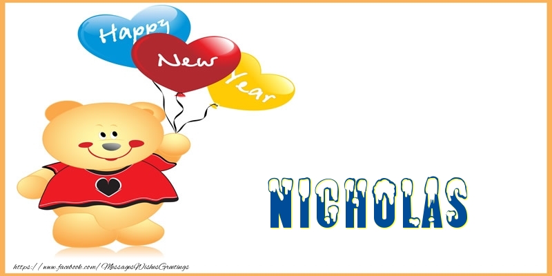 Greetings Cards for New Year - Happy New Year Nicholas!