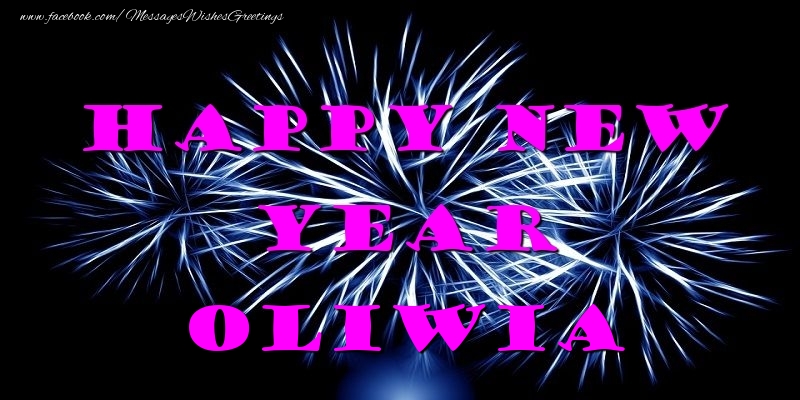  Greetings Cards for New Year - Fireworks | Happy New Year Oliwia