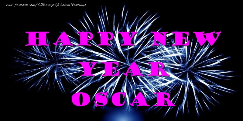 Greetings Cards for New Year - Fireworks | Happy New Year Oscar