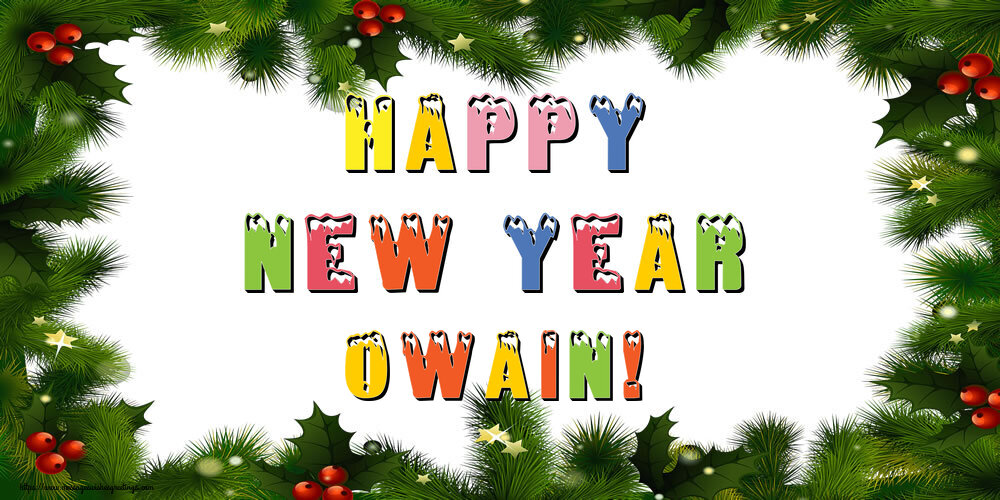 Greetings Cards for New Year - Happy New Year Owain!
