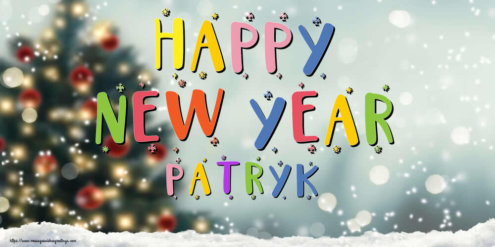 Greetings Cards for New Year - Christmas Tree | Happy New Year Patryk!