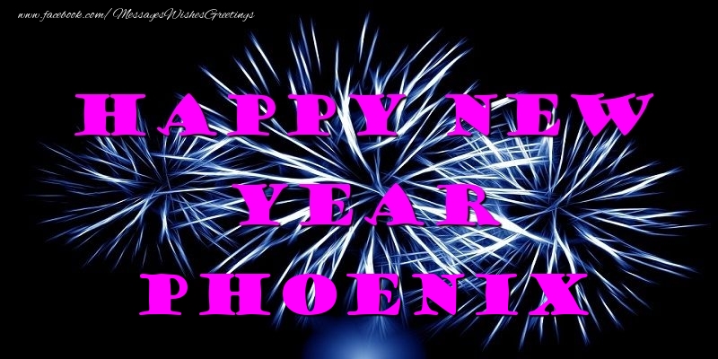 Greetings Cards for New Year - Fireworks | Happy New Year Phoenix